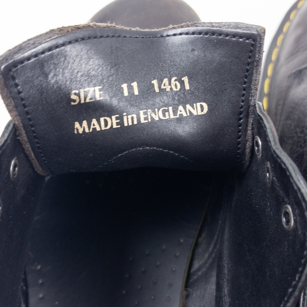 Dr Martens 1461 Oxford Mens 11 Black Leather Made in England Vintage Grunge Shoe - Picture 3 of 8